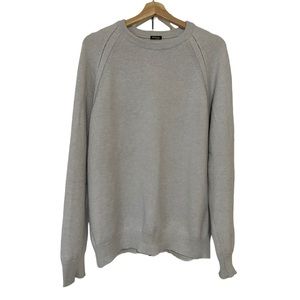 LUXURY Kiton Pure Cashmere 54/XL Light Grey Solid Crewneck Sweater Top Pullover